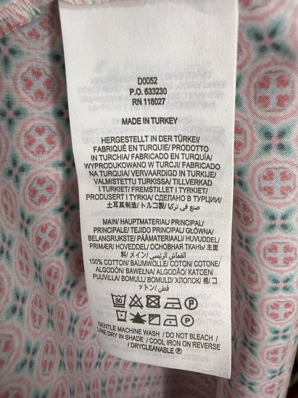 Boden NWT Square Neck Smocked Midi Dress Ivory Circle Stamp Pink Green US 16/18 - Picture 10 of 11